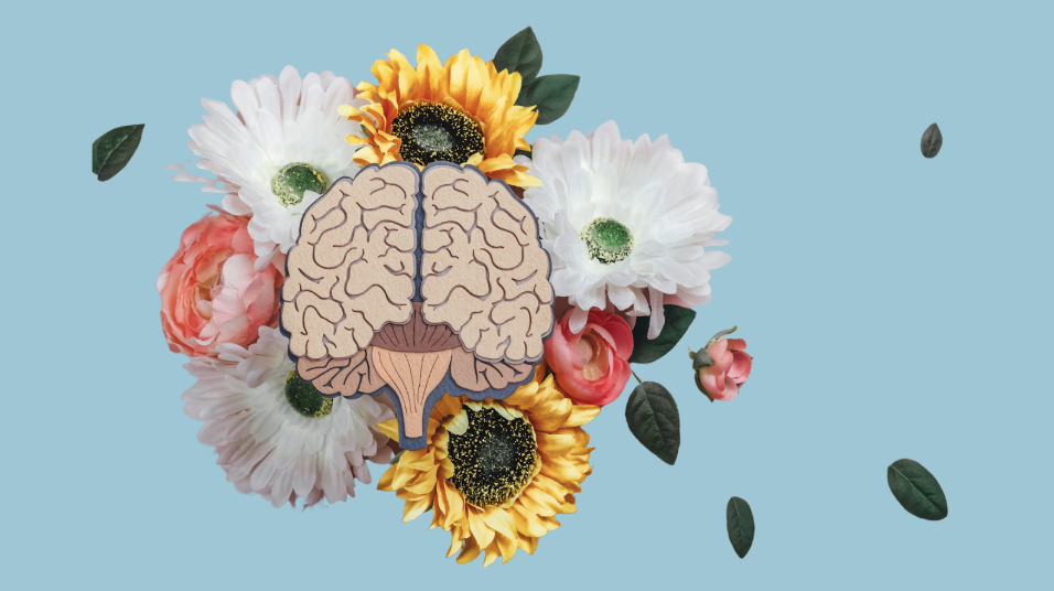 Image of brain with flowers
